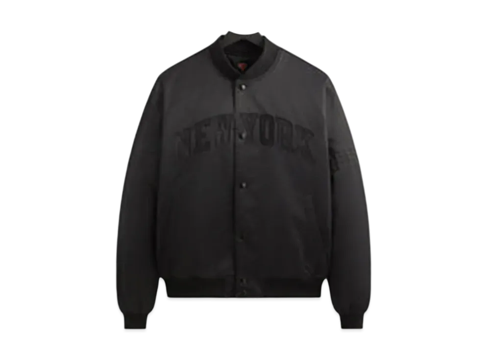 Kith x New York Knicks Ball Satin Bomber Jacket "Black"