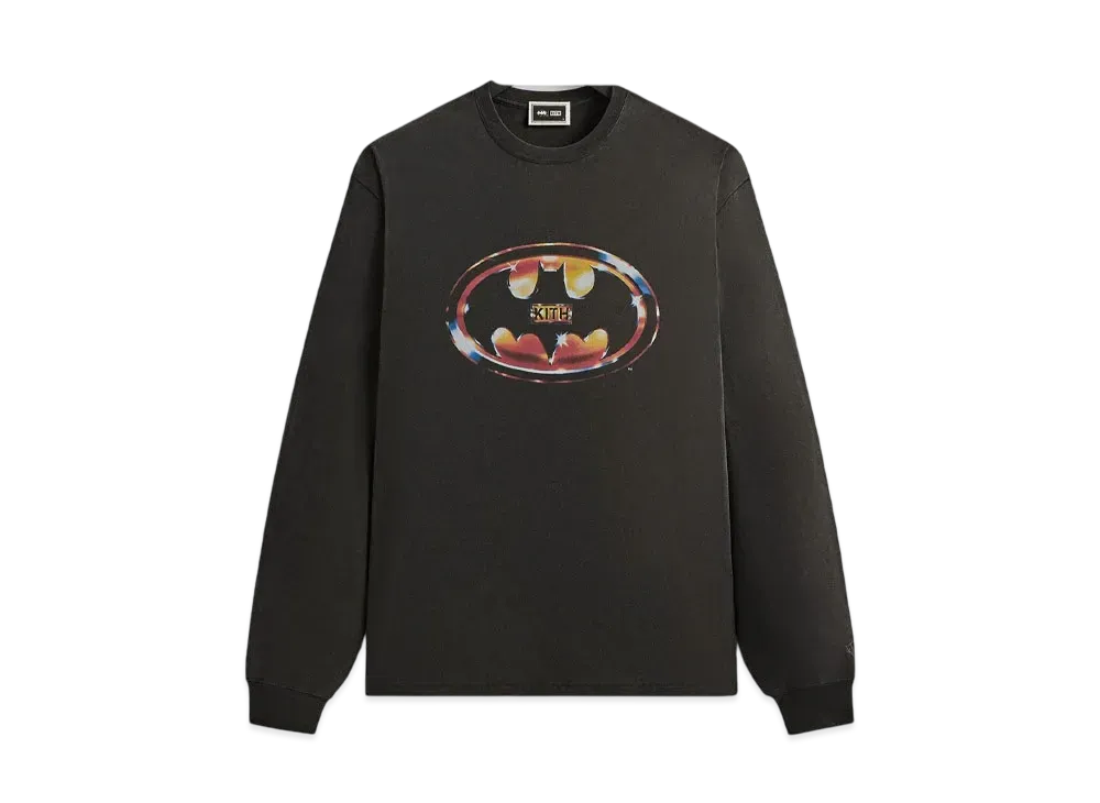 Kith x Batman Logo Vintage Long Sleeve Tee "Black"