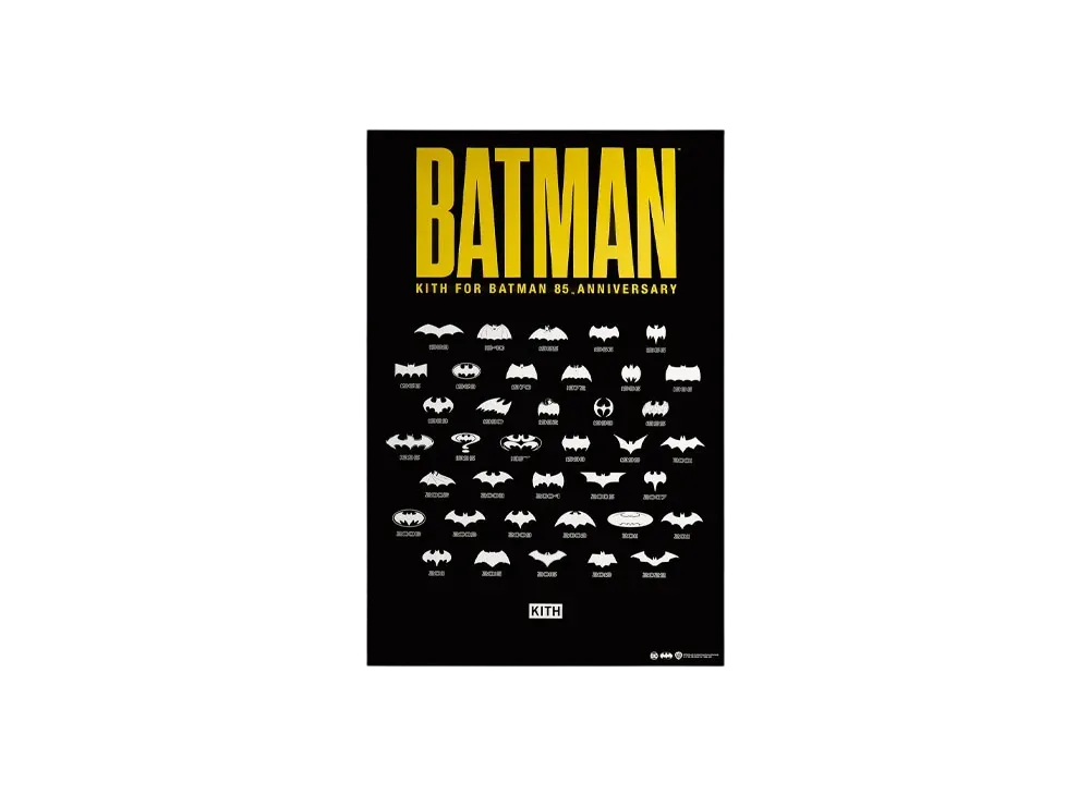 Kith x Batman History Of The Bat Symbol Poster "Multi"