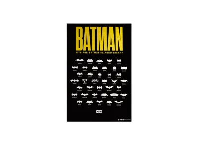 Kith x Batman History Of The Bat Symbol Poster "Multi"