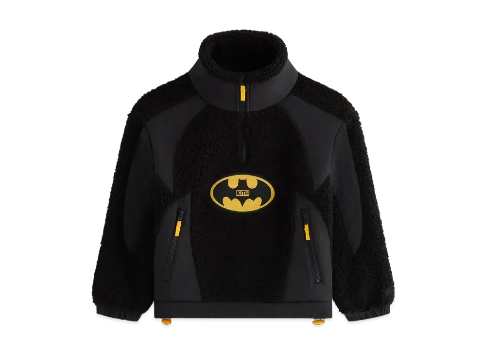 Kith Kids x Batman Quarter Zip Sherpa Jacket "Black"
