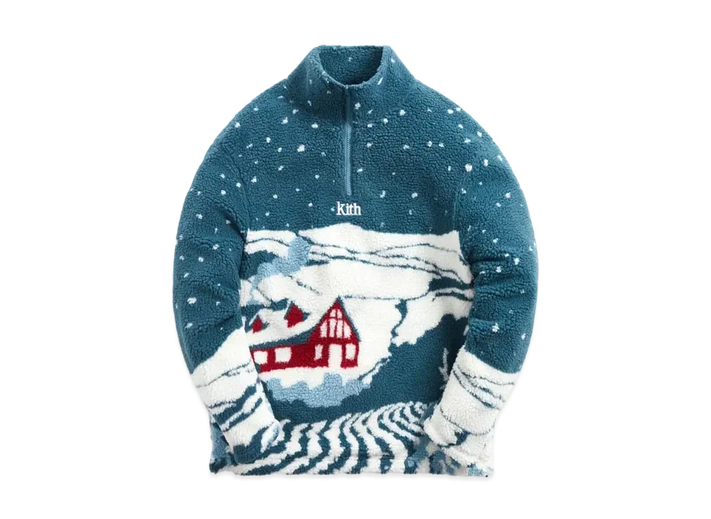 Kith Claremont Sherpa Quarter Zip "Anchor"