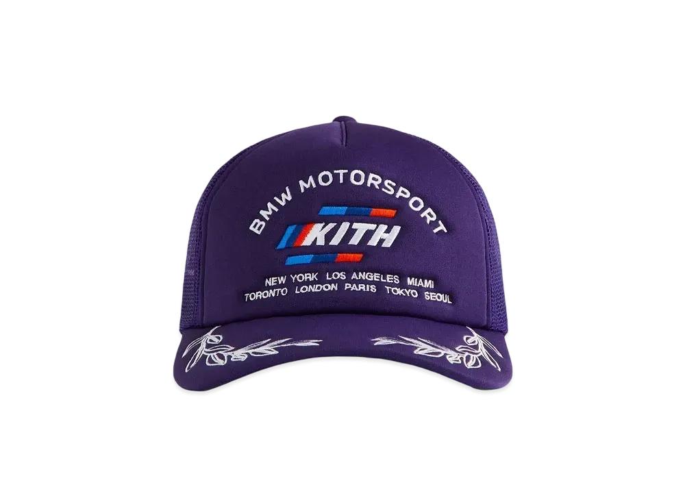 Kith x BMW M Nolan Trucker Hat "Techno Violet"