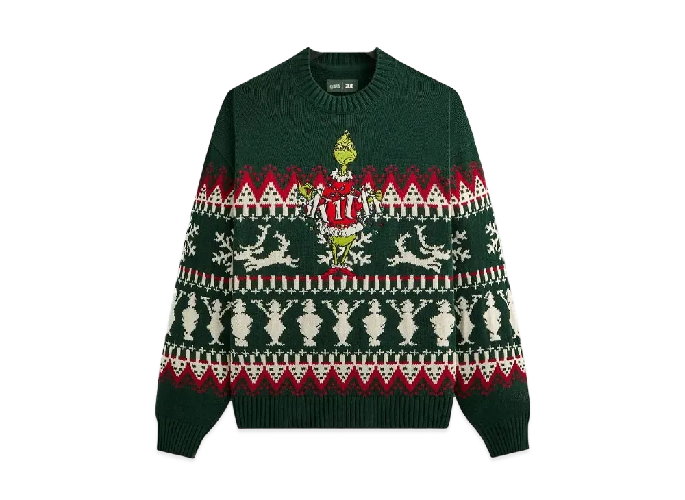 Kith x The Grinch Fair Isle Lewis Crewneck Sweater "Stadium"
