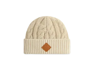 Kith Kithmas Leather Crest Mia Beanie "Heather Oatmeal"