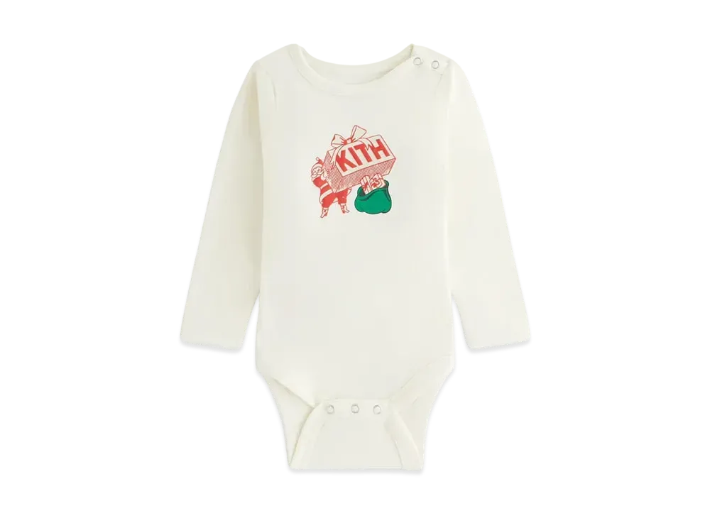 Kith Kithmas Baby Comic Santa Gift Bodysuit "Sandrift"