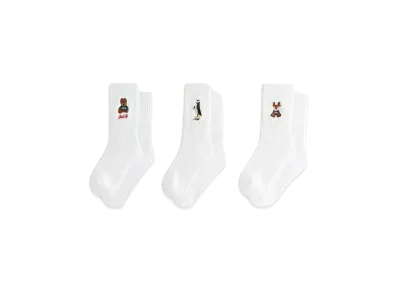 Kith Kithmas Kids 3 Pack Crew Socks "White"