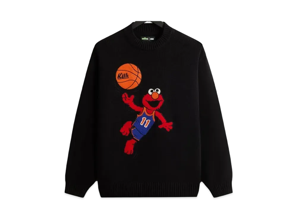 Kith x Sesame Street Elmo Crewneck Sweater "Black"