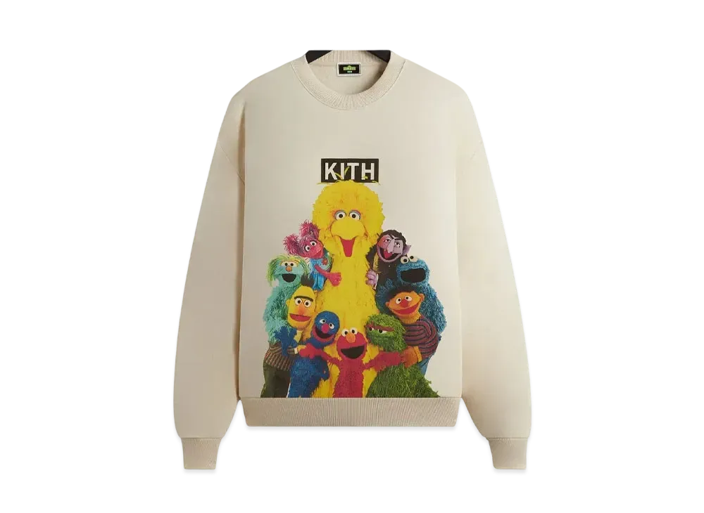 Kith x Sesame Street Group Hug Nelson Crewneck "Waffle"