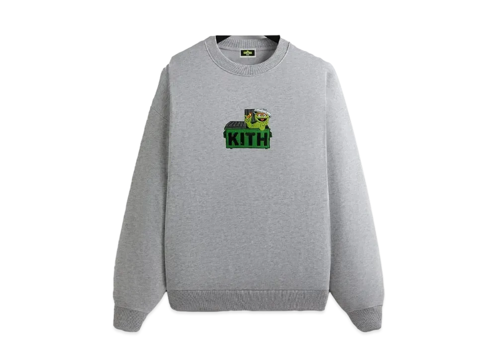 Kith x Sesame Street Oscar The Grouch Nelson Crewneck "Medium Heather Grey"