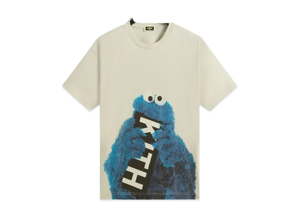Kith x Sesame Street Cookie Monster Tee "Chalk"