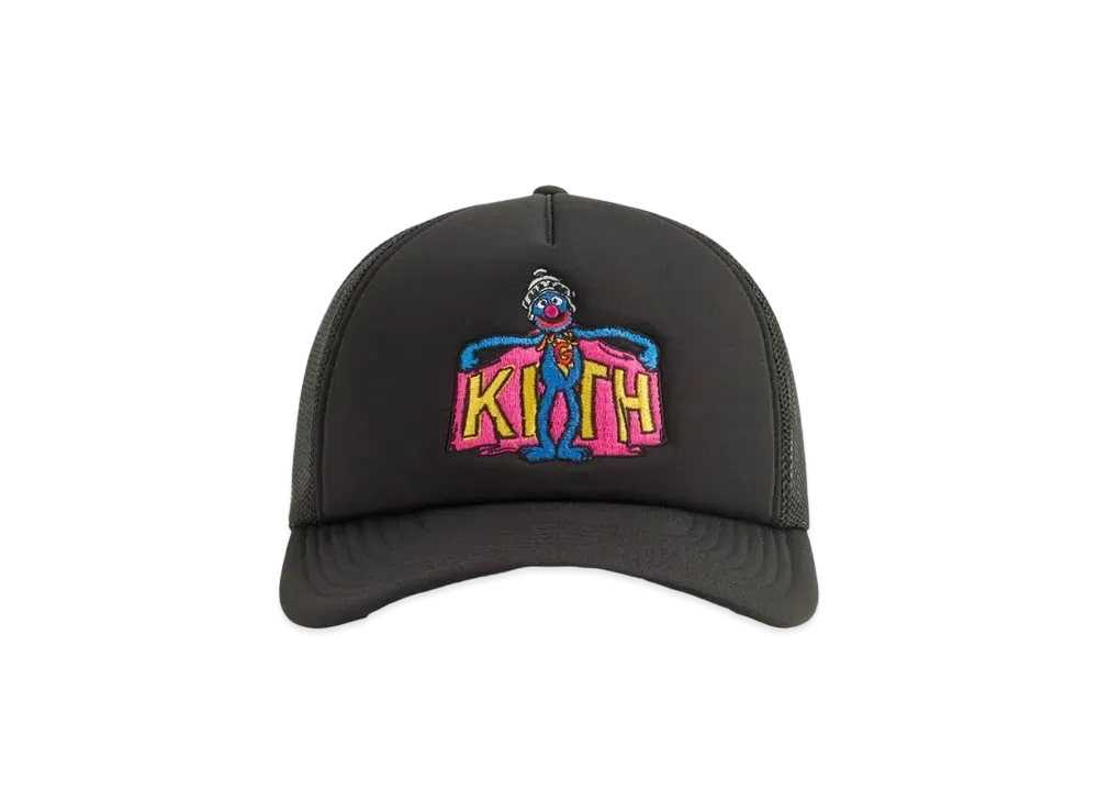 Kith x Sesame Street Super Grover Nolan Trucker Cap "Black"