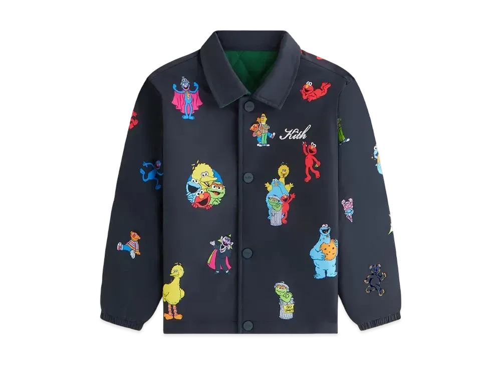 Kith x Sesame Street Kids Reversible Coaches Jacket "Black"