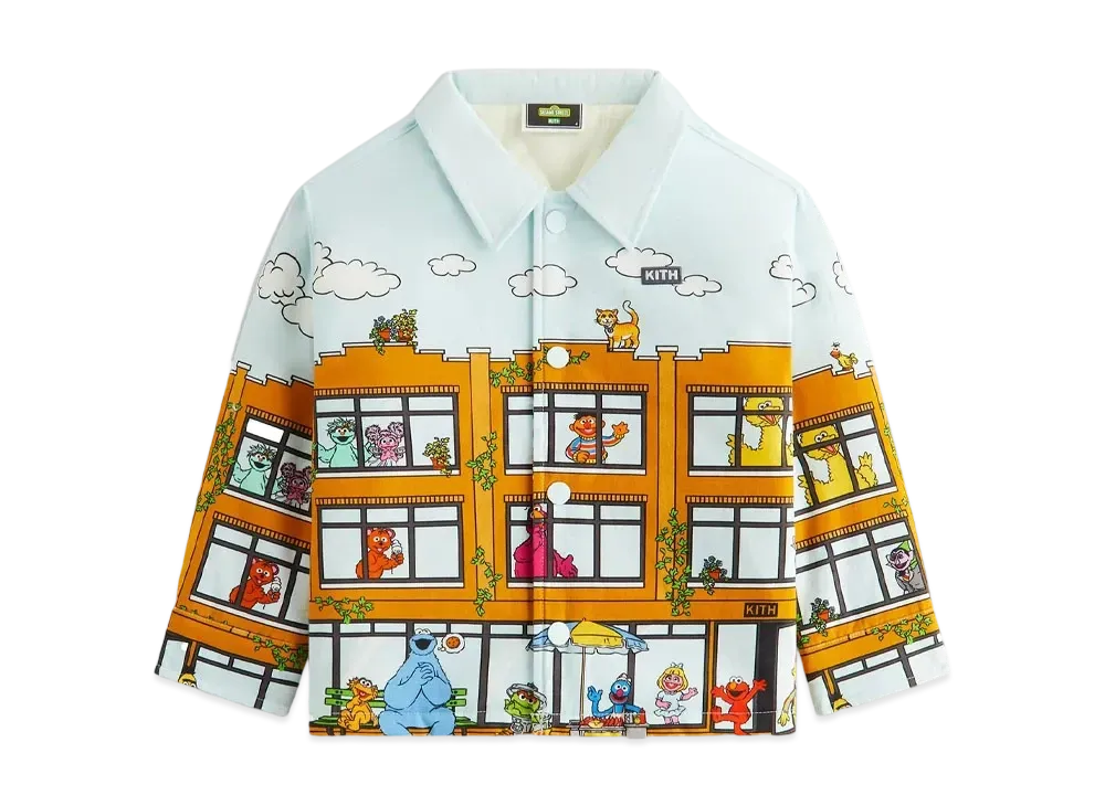 Kith x Sesame Street Kids Lafayette St Shacket "Powder"