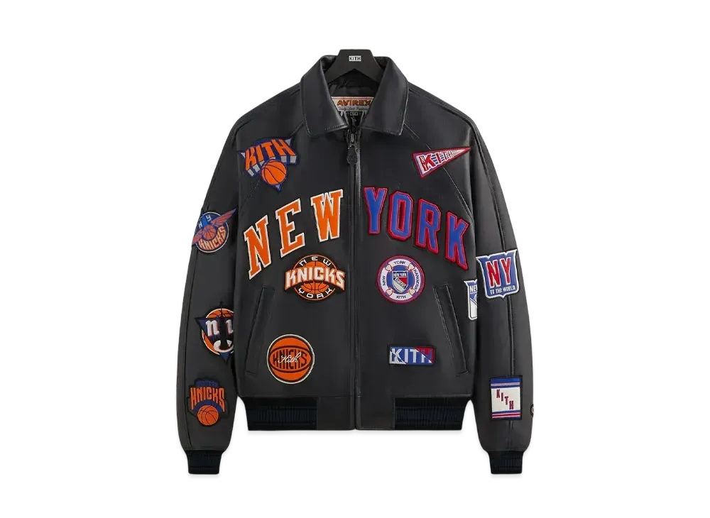 Kith x AVIREX x Madison Square Garden Sports Icon Jacket "Black"