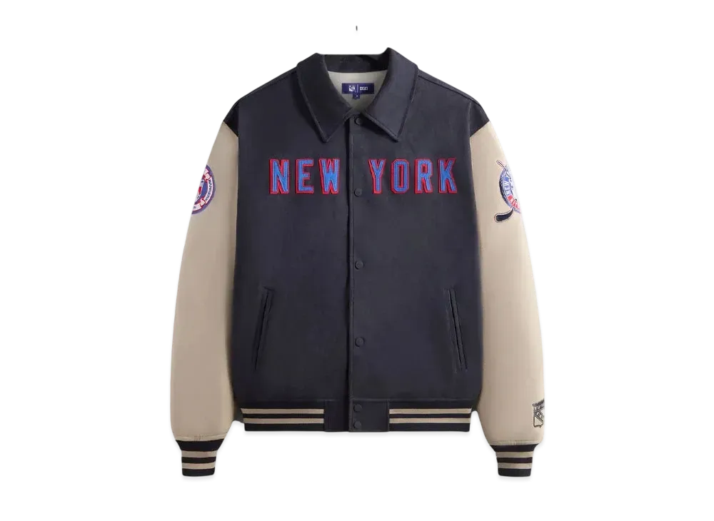 Kith x The New York Rangers Faux Suede Lamont Coaches Jacket "Nocturnal"