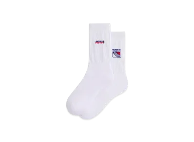 Kith x The New York Rangers Puck Logo Crew Socks "White"