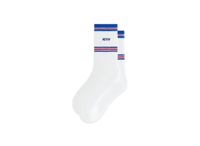 Kith x The New York Rangers Striped Crew Socks "White"
