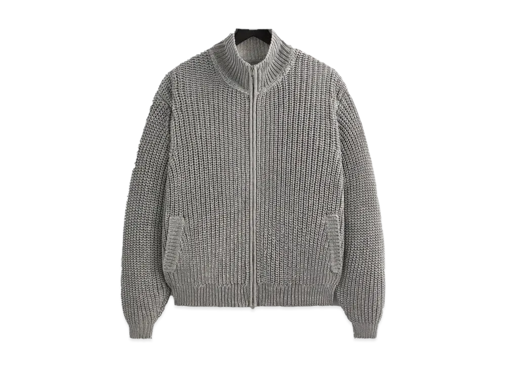 Kith &Kin Reflective Wyona Full Zip Sweater "Silver"