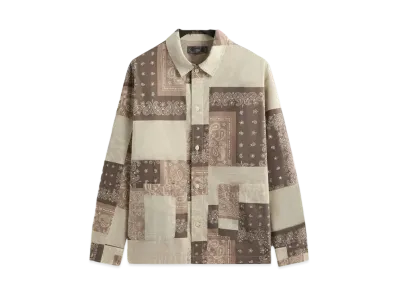 Kith Washed Cotton Bandana Boxy Collared Overshirt "Overcast"