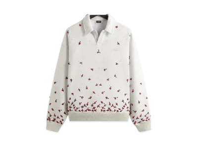 Kith Floral Ombre Nelson Collared Pullover "Light Heather Grey"