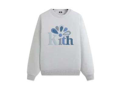 Kith Serif Applique Nelson Crewneck "Light Heather Grey"