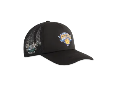 Kith x '47 For The New York Knicks Satin Franchise LS Trucker Hat "Black"