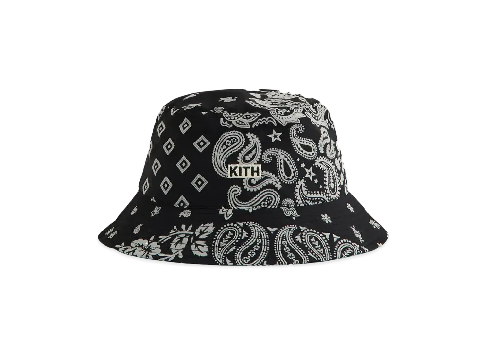 Kith Flocked Nylon Dawson Bucket Hat "Black"