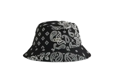 Kith Flocked Nylon Dawson Bucket Hat "Black"