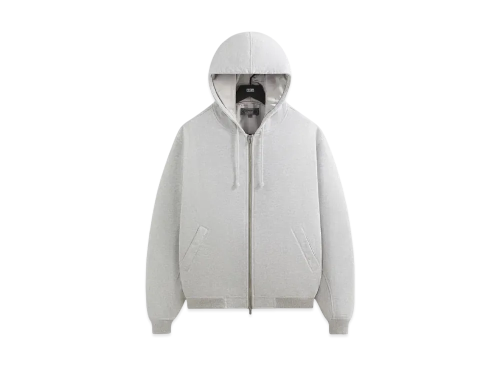 Kith Fleece Avery Hooded Bomber Jacket "Light Heather Grey"