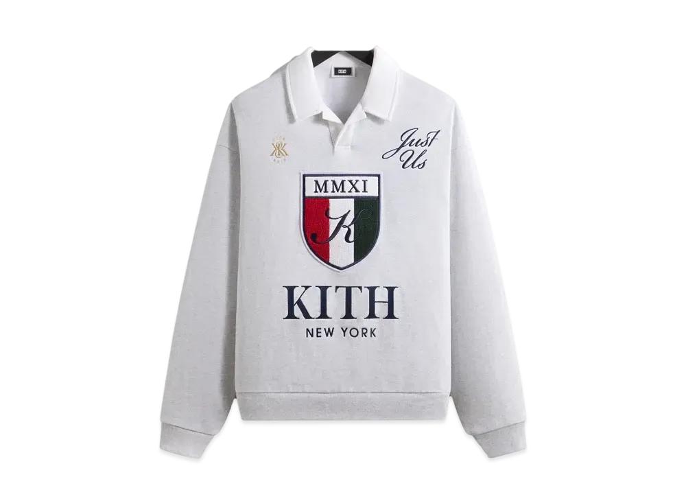 Kith Nelson Collared Pullover "Light Heather Grey"