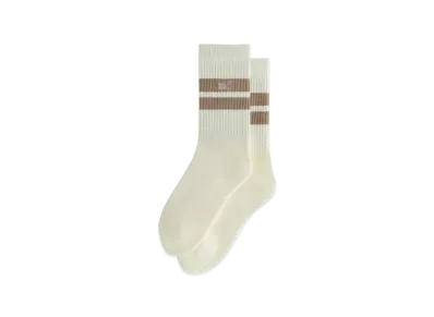Kith Double Stripe Script Embroidered Cotton Crew Socks "Molecule"