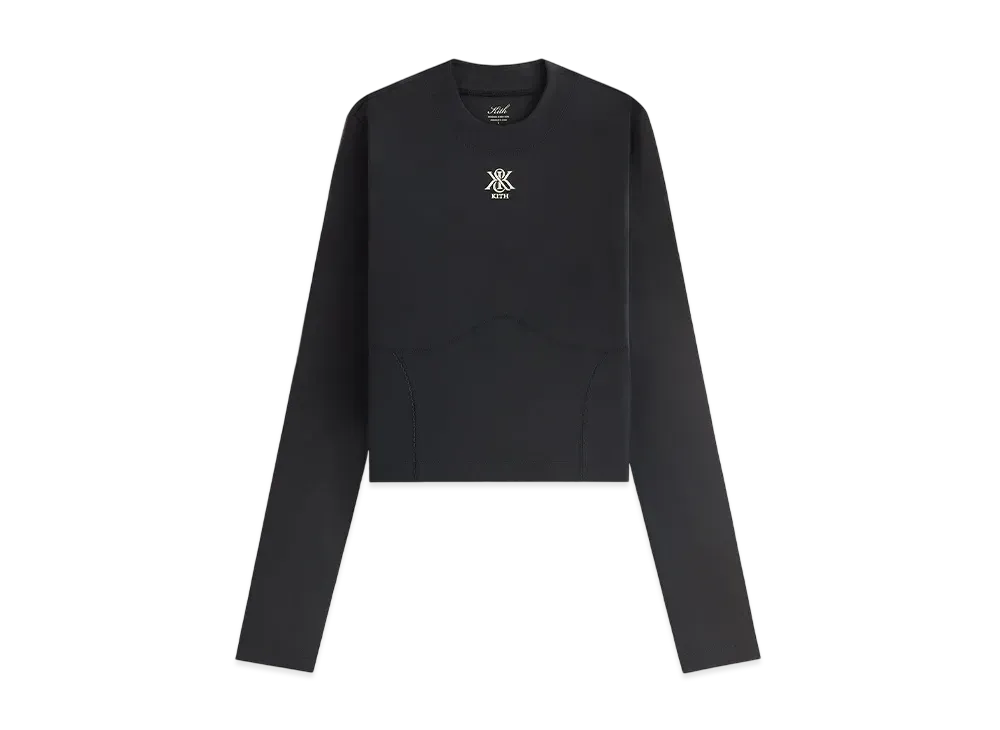 Kith Women's Cori Corset Long Sleeve Active Top "Black"