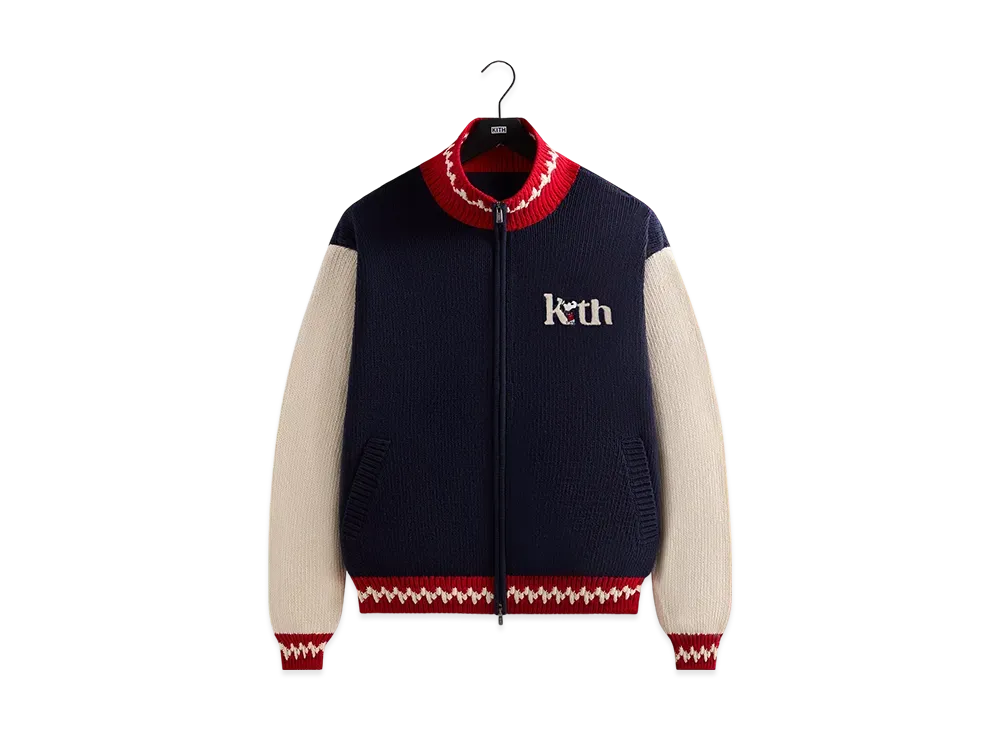Kith x Peanuts Globe Wyona Full Zip Sweater "Nocturnal"