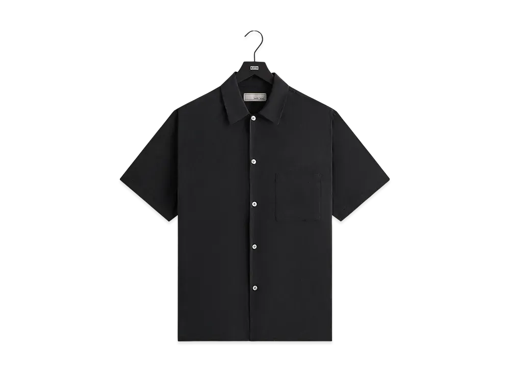 Kith &Kin Silk Habotai Beckham Buttondown "Black"