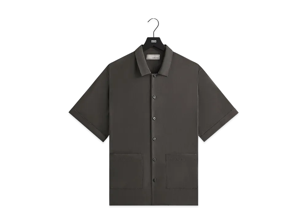 Kith &Kin Silk Habotai Short Sleeve Reade Shirt "Somber"