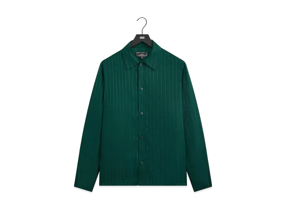 Kith Crest Logo Boxy Collared Overshirt "Fairway"