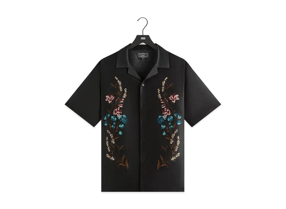 Kith Linen Thompson Camp Collar Shirt "Black"