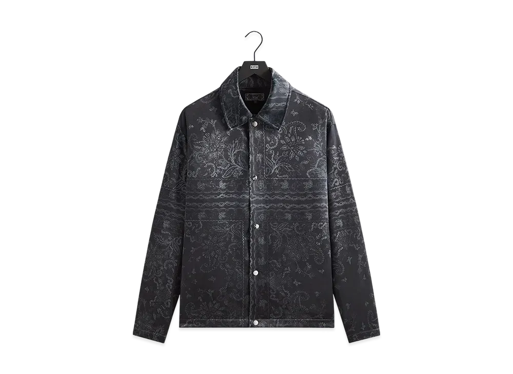 Kith Panelled Bandana Long Sleeve Coaches Jacket "Black"