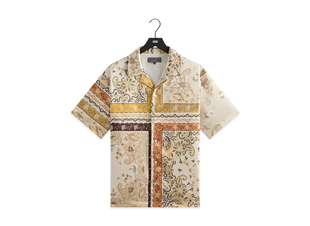 Kith Panelled Bandana Thompson Camp Collar Shirt "Sandrift"