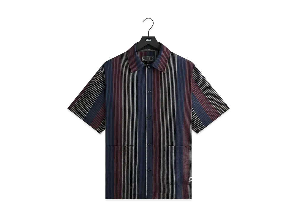 Kith Seersucker Boxy Collared Overshirt "Nocturnal"