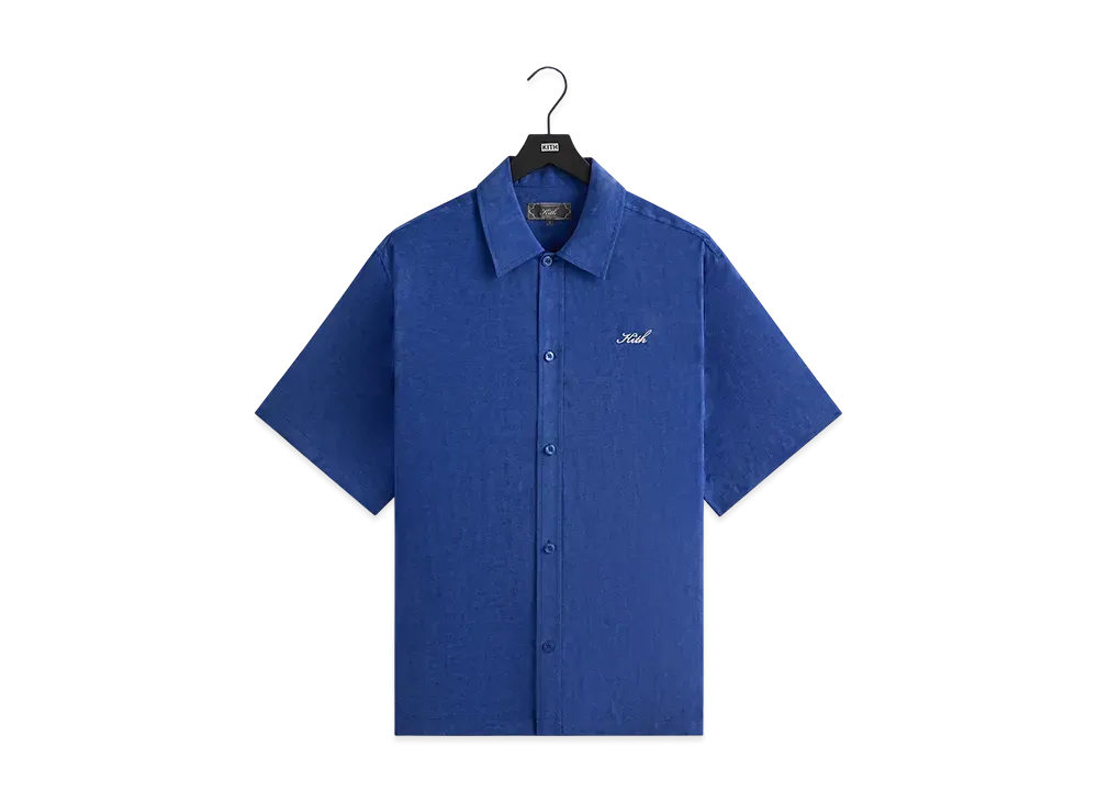 Kith Cupro Linen Short Sleeve Boxy Collared Overshirt "Current"