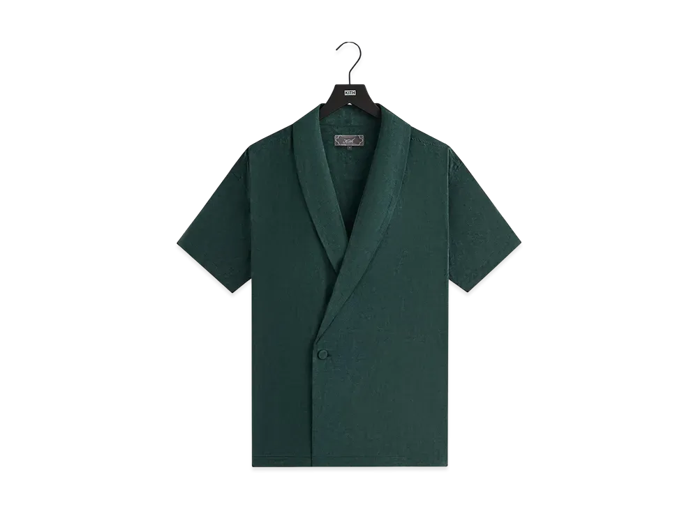 Kith Cupro Linen Short Sleeve Thompson Crossover Shirt "Stadium"