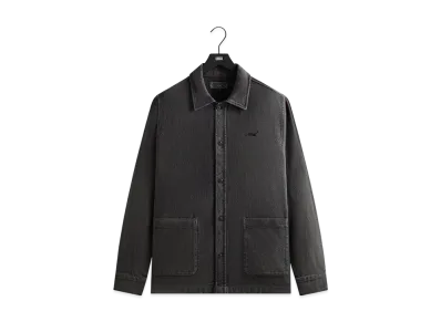 Kith Soft Woven Long Sleeve Boxy Collared Overshirt "Carbon"