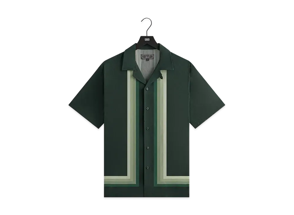 Kith Border Stripe Thompson Camp Collar Shirt "Stadium"