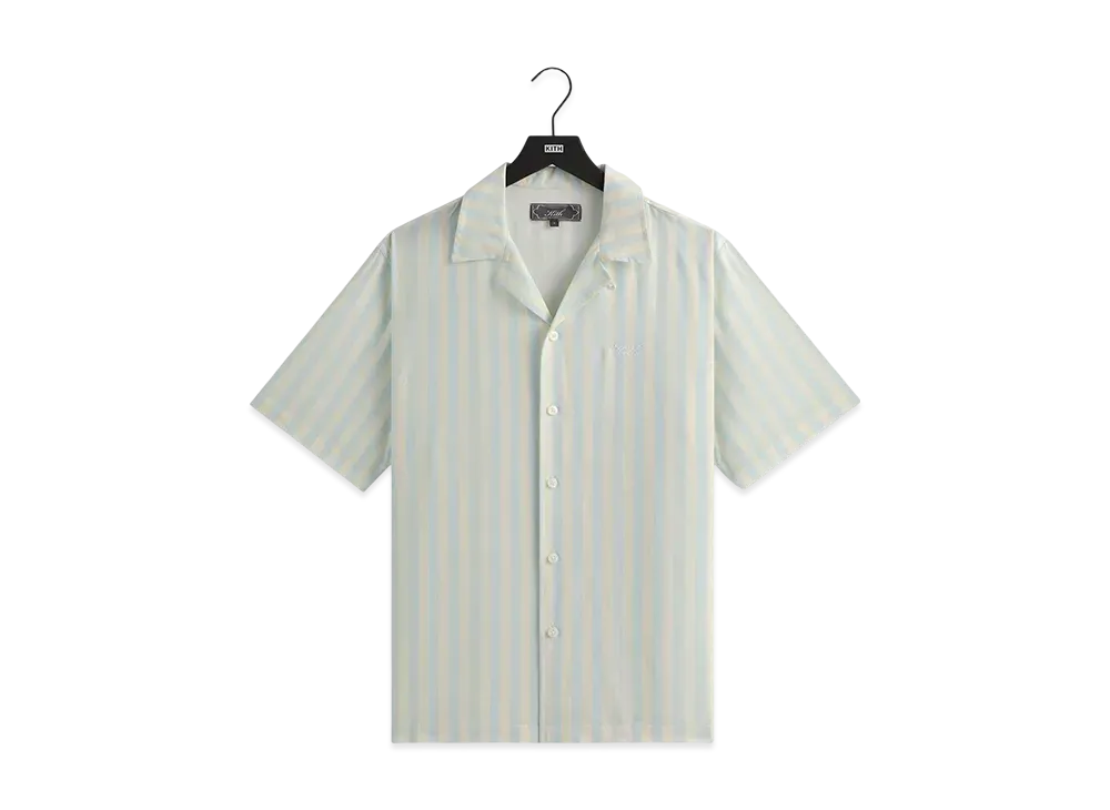 Kith Striped Thompson Camp Collar Shirt "Light Indigo"