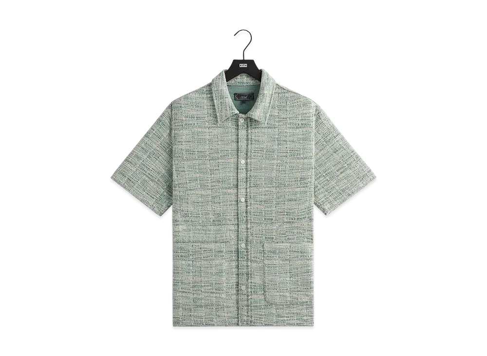 Kith Tweed Short Sleeve Boxy Collared Overshirt "Mykonos"