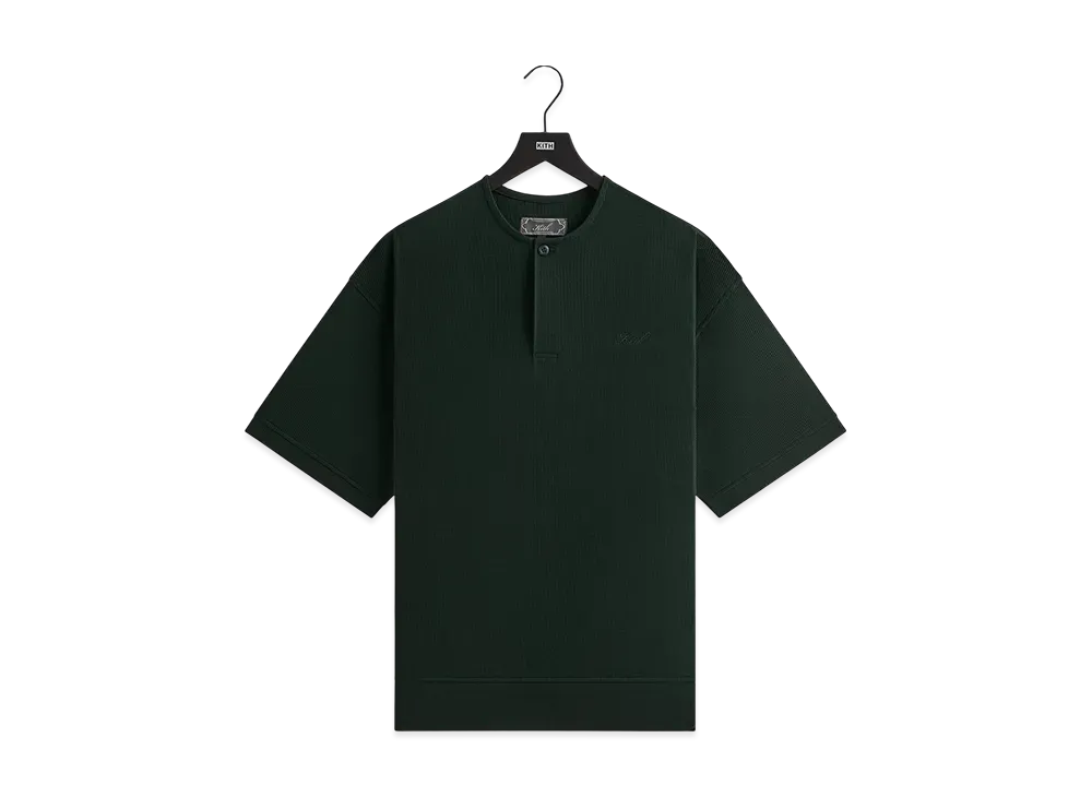 Kith Micro Waffle Short Sleeve Colby Pullover "Stadium"