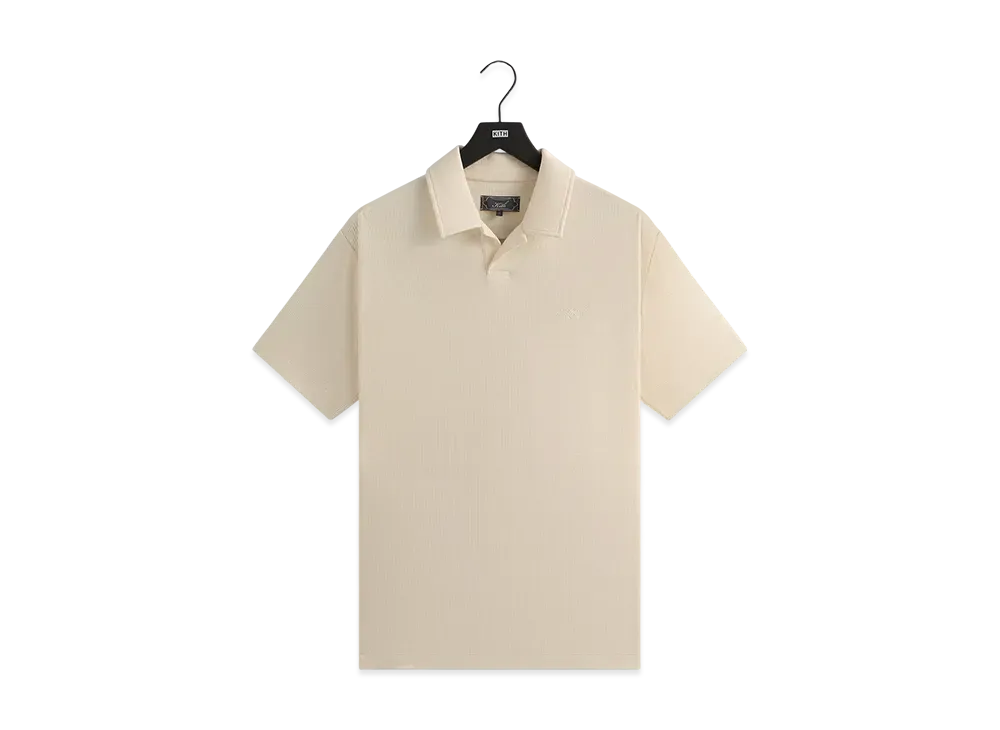 Kith Micro Waffle Drew Polo "Sandrift"
