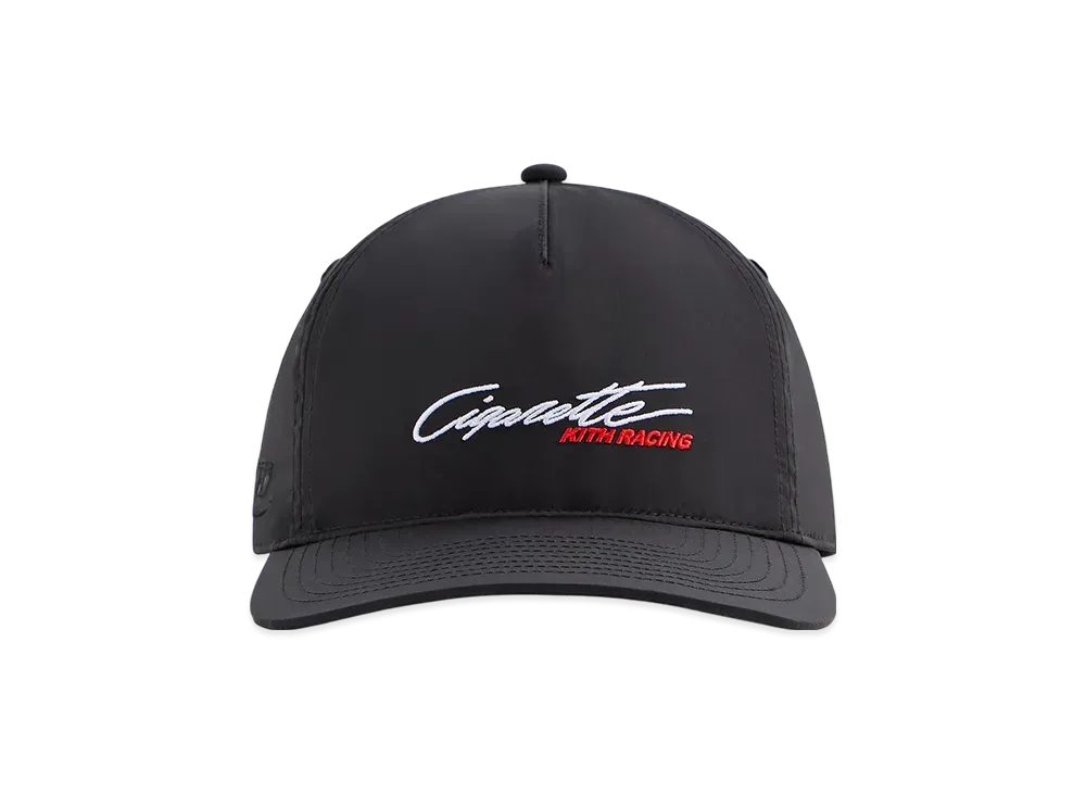 Kith x Cigarette Wrinkle Nylon Bay Low Pinch Crown Snapback "Black"